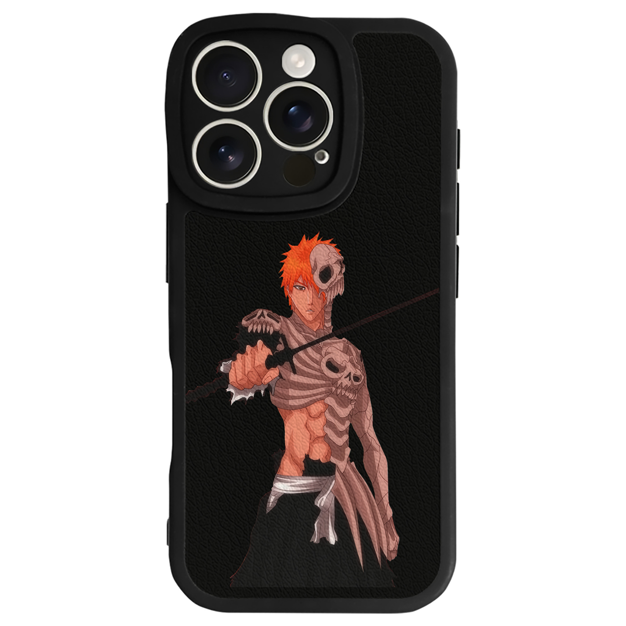 ブリーチ 黒崎一護（くろさき いちご）BLEACH Kurosaki Ichigo 【iPhone 16シリーズ対応】シリコンスマホケース（レザー調） 材質：シリコン